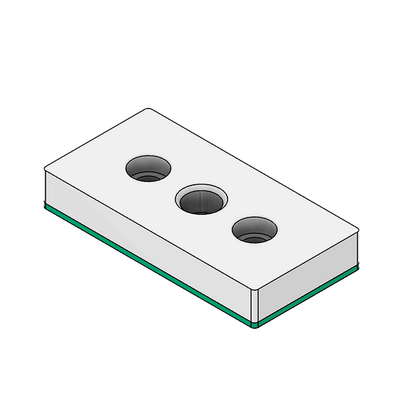 32-459014G-1SS MODULAR SOLUTIONS PNEUMATIC PLATE 45MM X 90MM WITH GASKET 1/4 G THREADED CENTER THRU HOLE